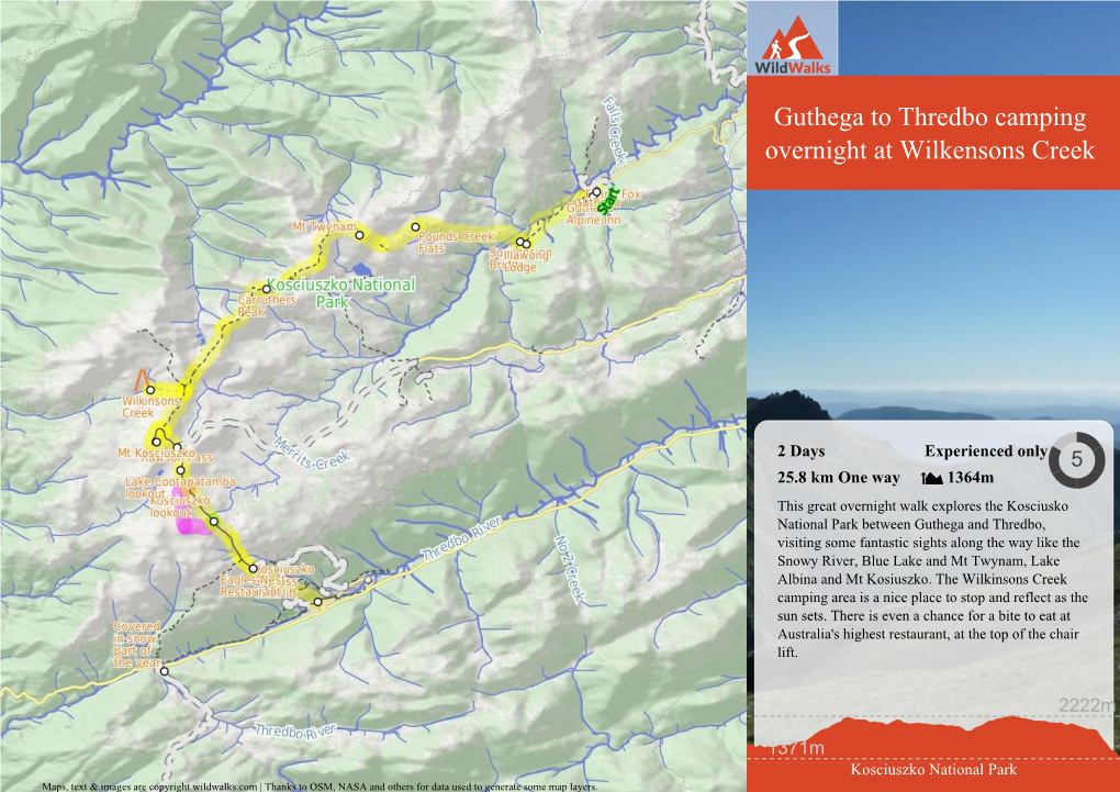 Guthega to Thredbo Camping Overnight at Wilkensons Creek