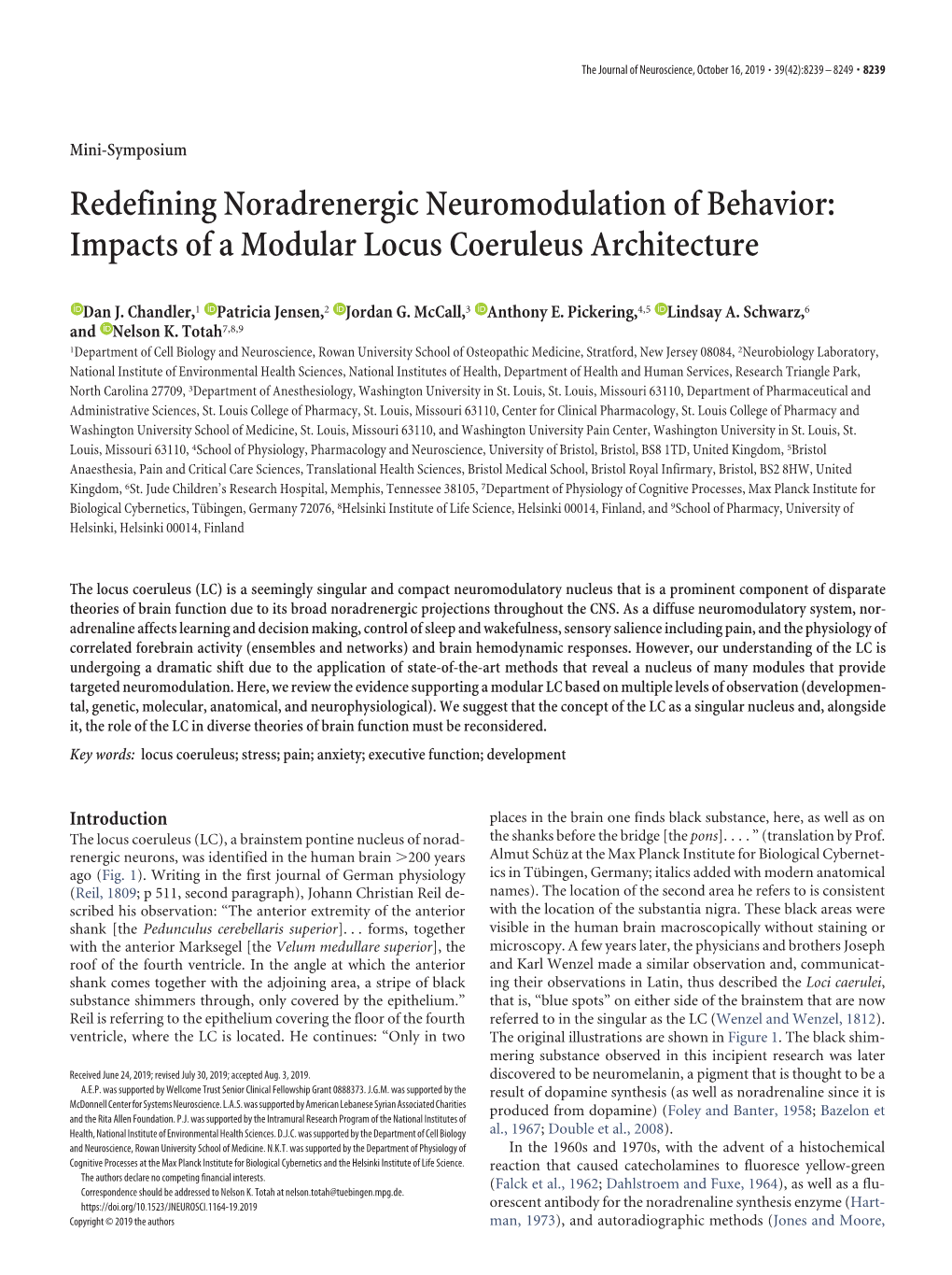 Redefining Noradrenergic Neuromodulation of Behavior: Impacts of a Modular Locus Coeruleus Architecture