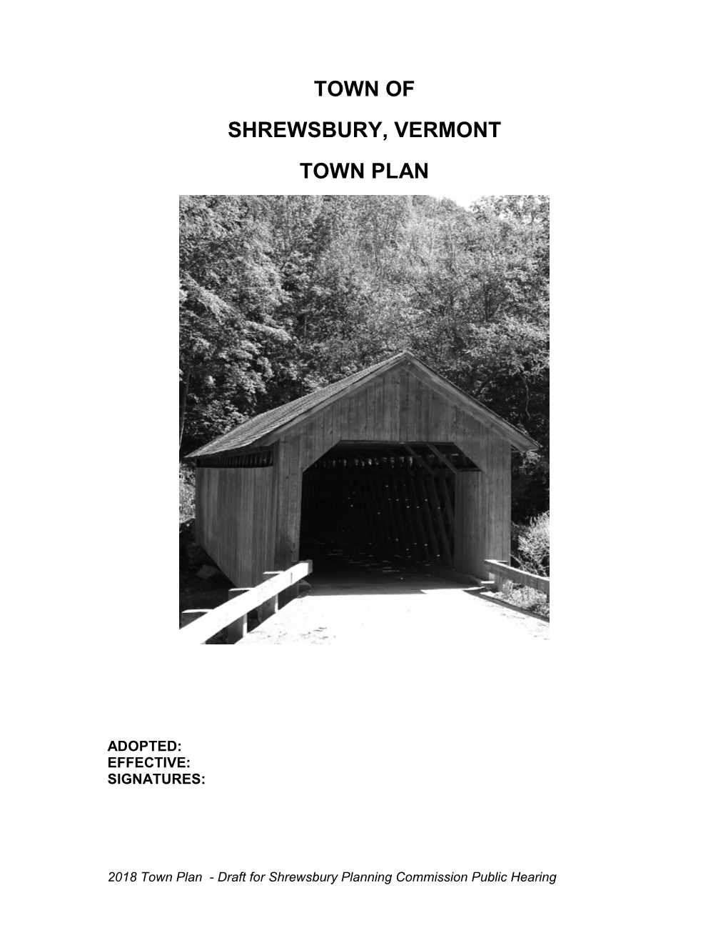 Town of Shrewsbury, Vermont Town Plan