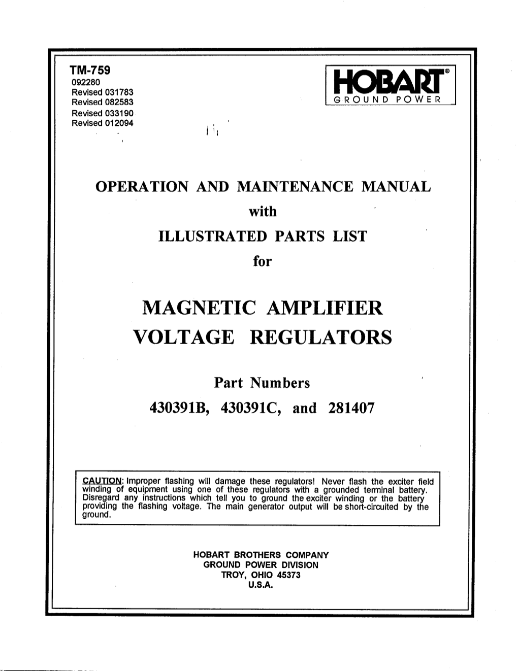 Magnetic Amplifier Voltage Regulators