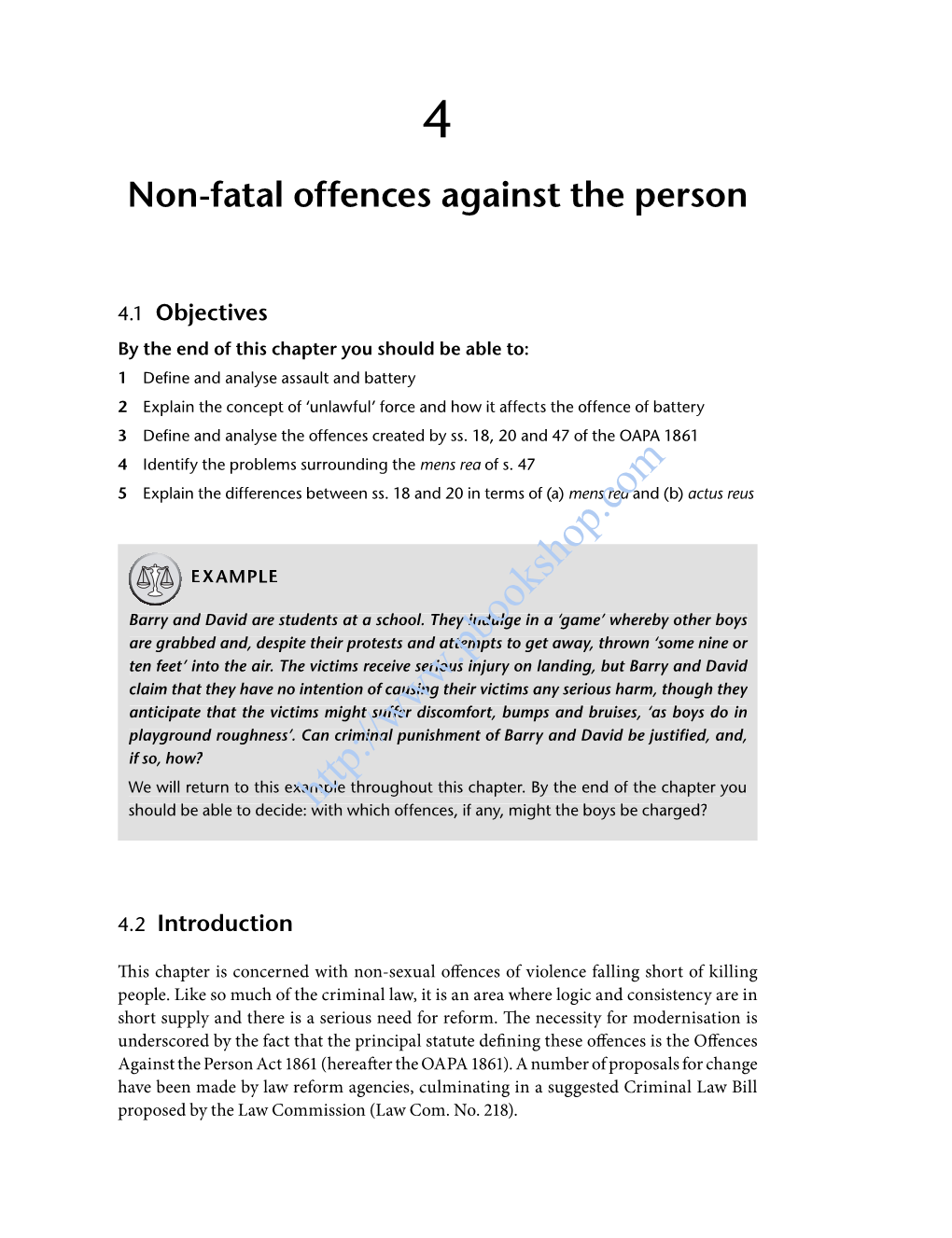 Non-Fatal Offences Against the Person