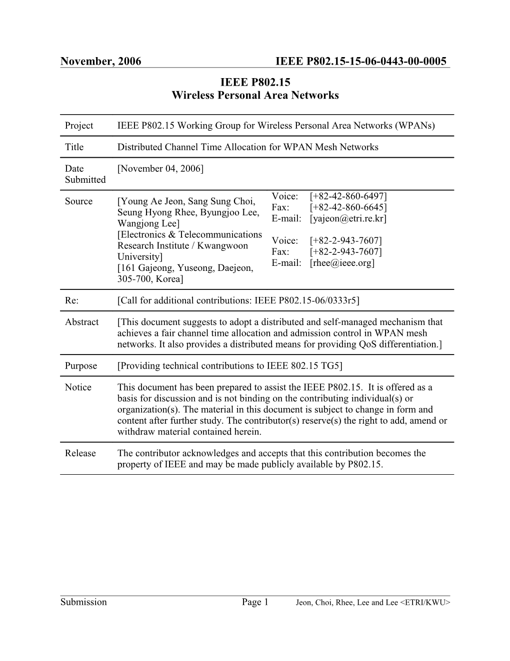 Wireless Personal Area Networks s18