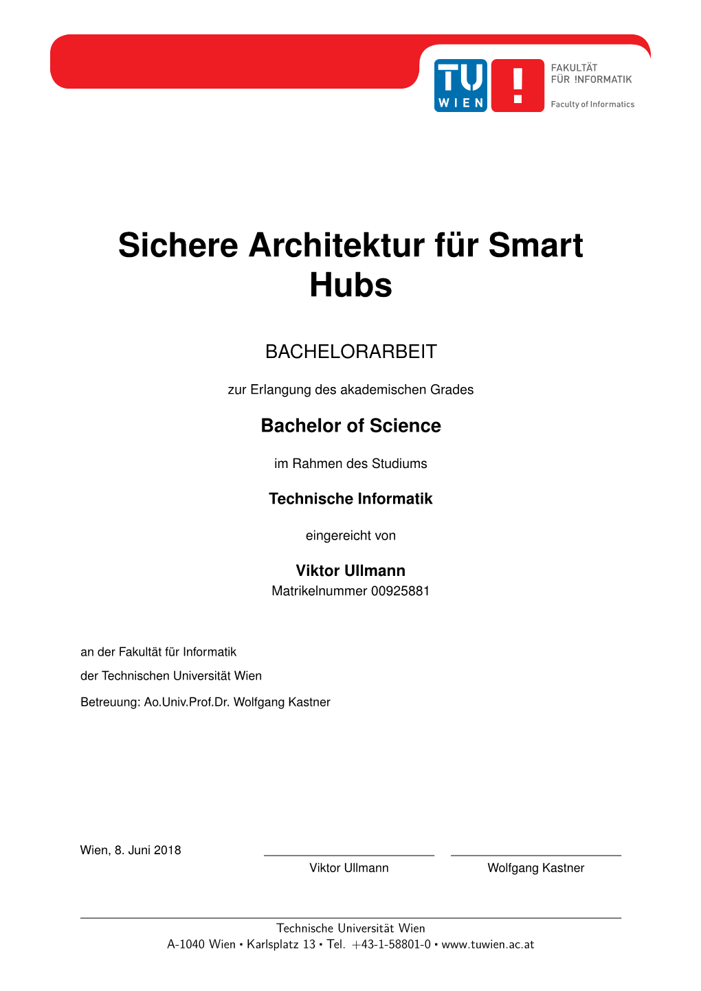 Security Architecture for Smart Hubs