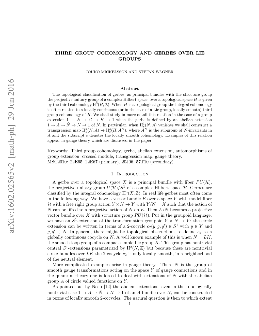 Third Group Cohomology and Gerbes Over Lie Groups