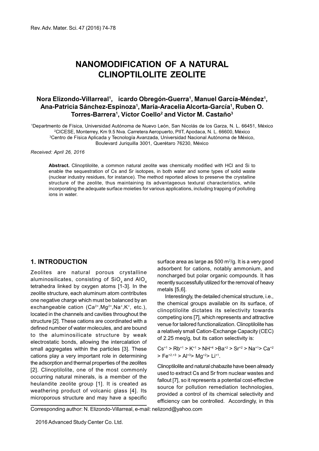 Nanomodification of a Natural Clinoptilolite Zeolite