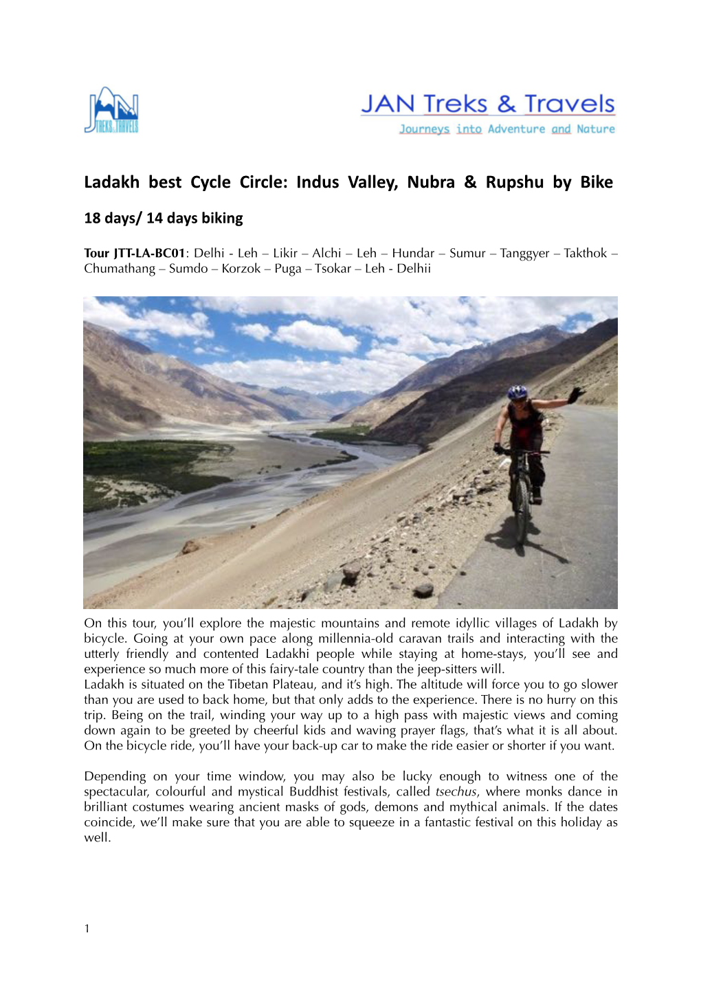 Indus Valley, Nubra & Rupshu by Bike