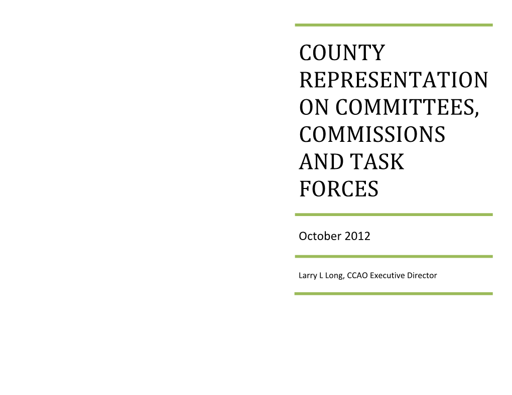 County Representation on Committees, Commissions and Task Forces