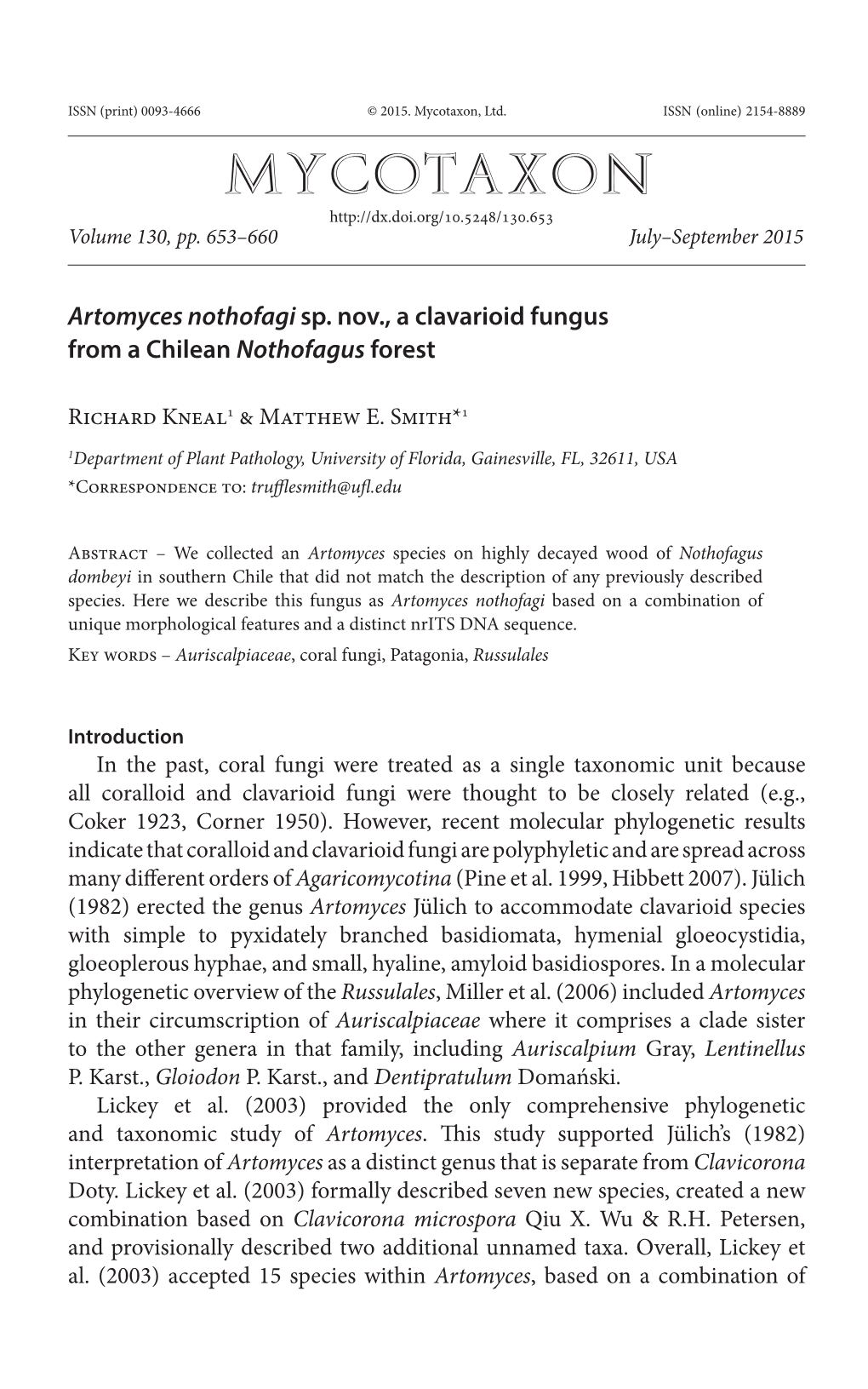 <I>Artomyces Nothofagi</I>