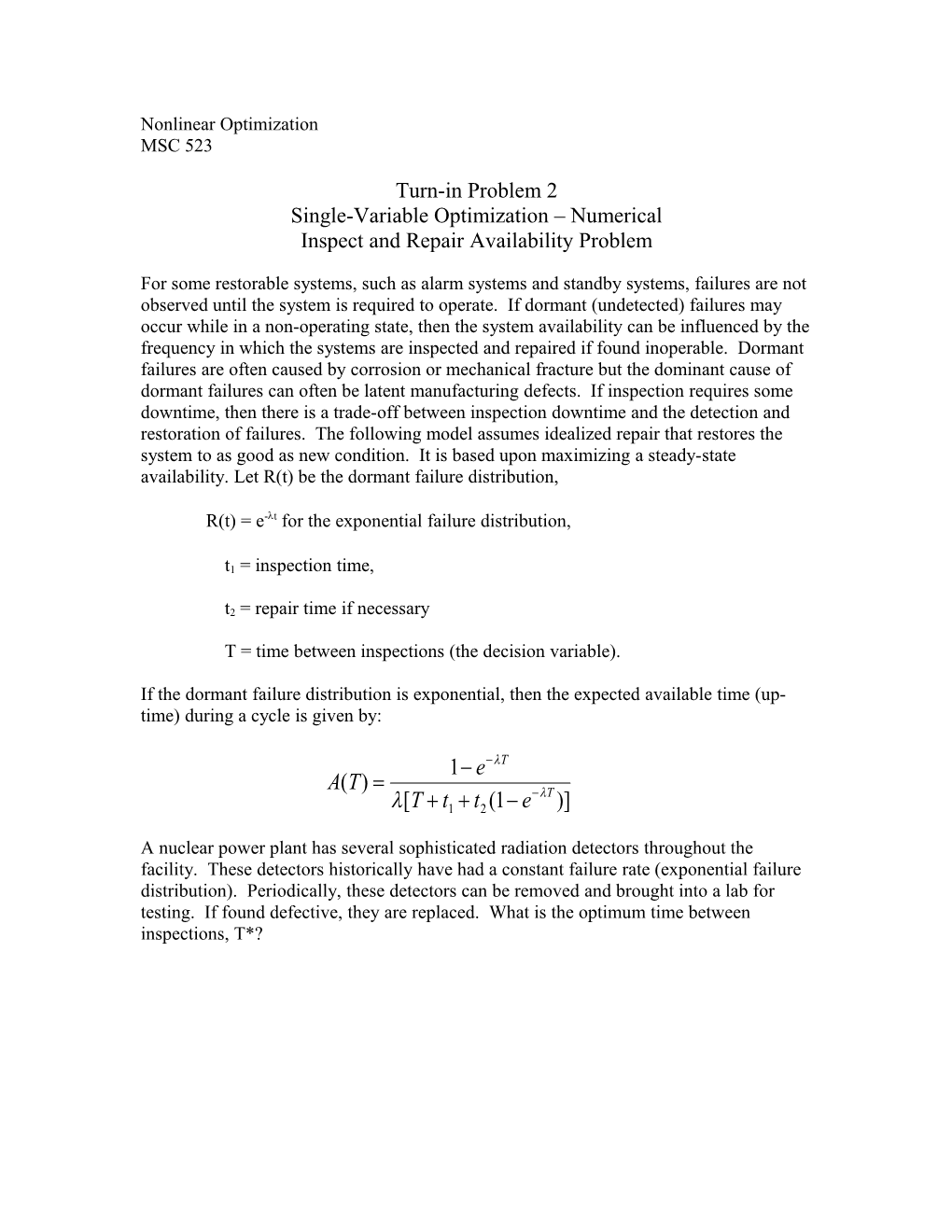 Single-Variable Optimization Numerical