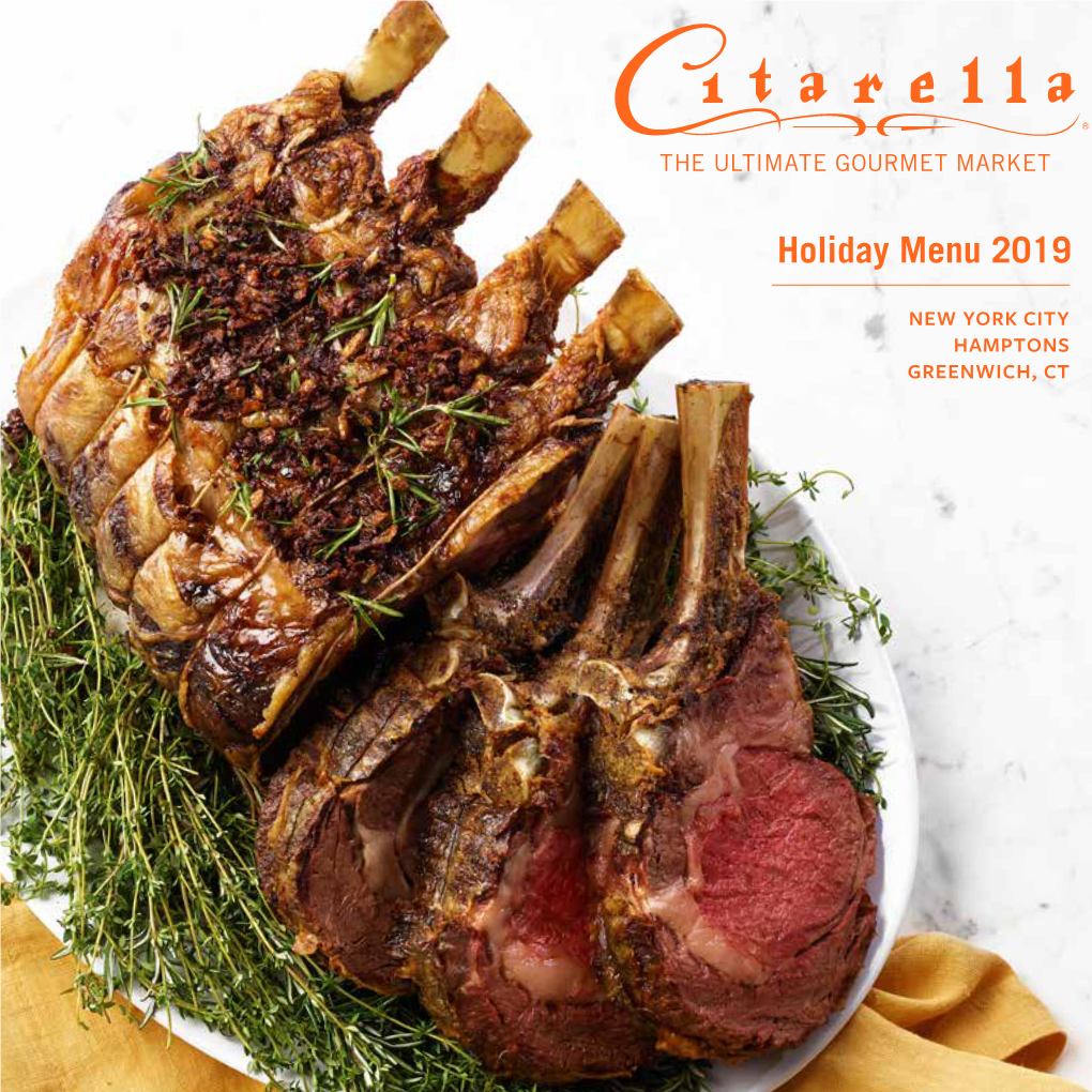 Holiday Menu 2019