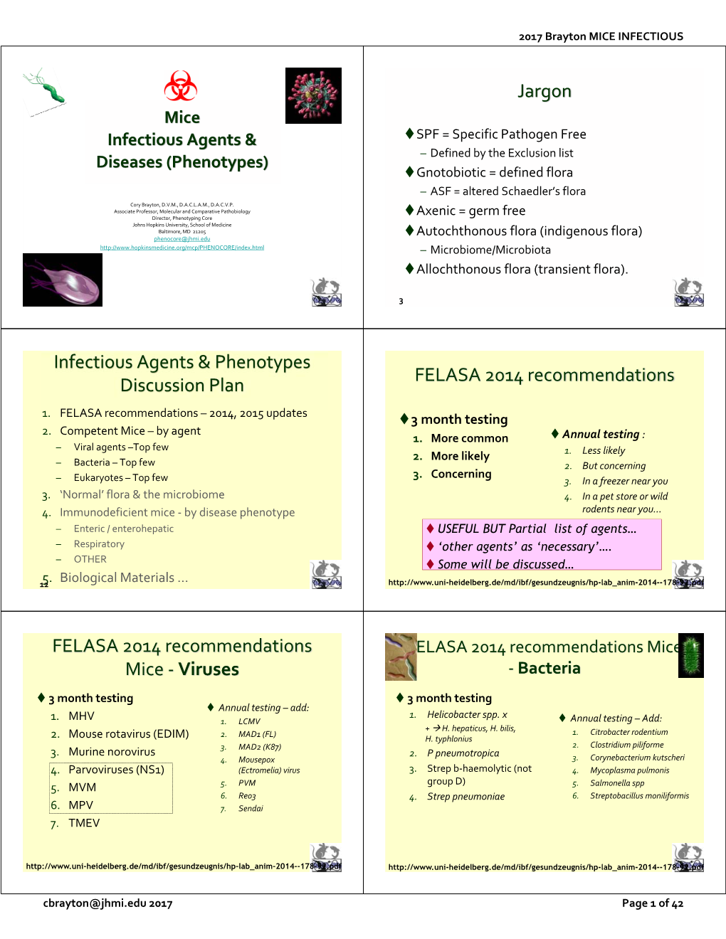 Mice Infectious Agents & Diseases (Phenotypes)