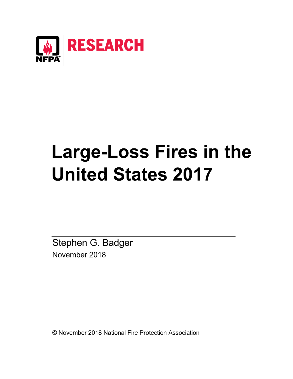 Large-Loss Fires in the United States 2017