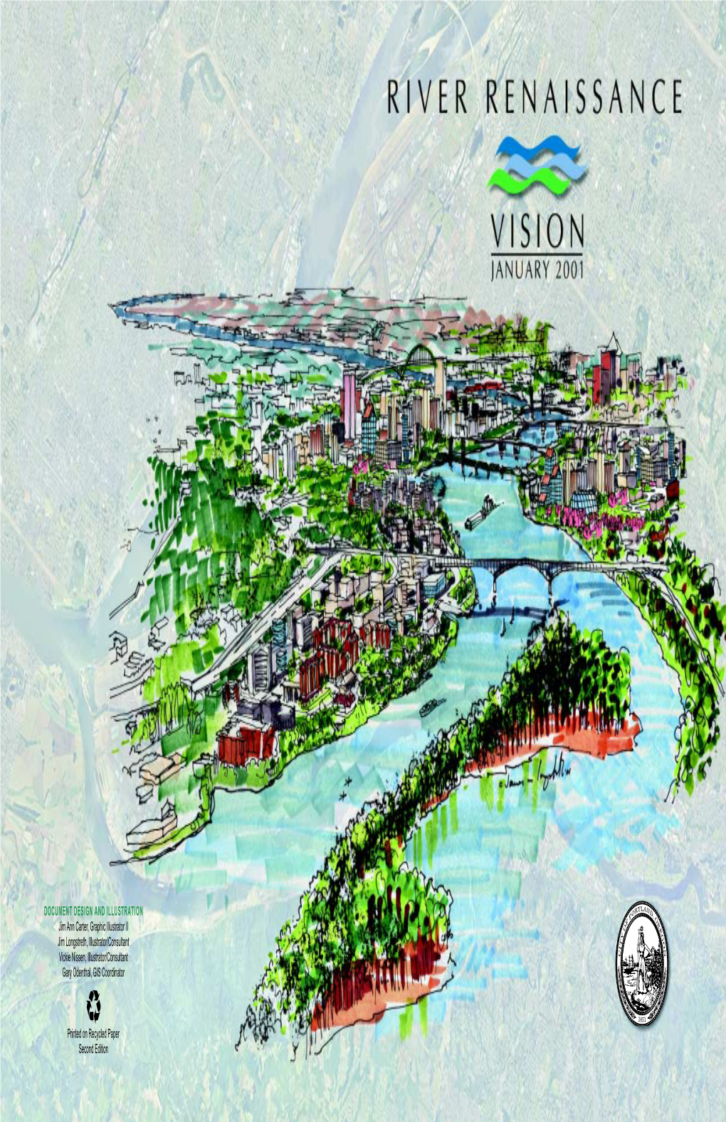 River Renaissance Vision Is a Sketch of the Willamette River As Portlanders Would Like to See It in the Future