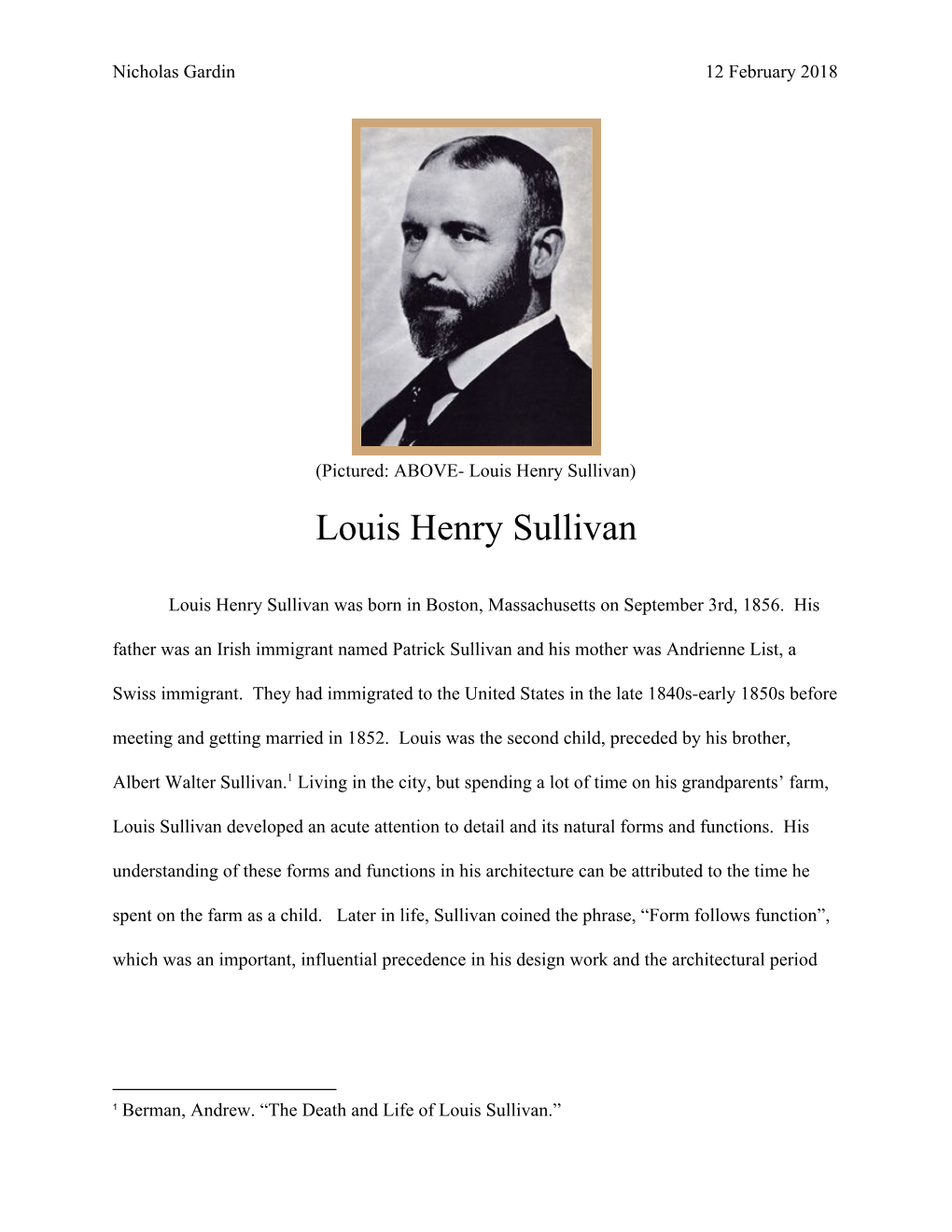 Louis Henry Sullivan) Louis Henry Sullivan