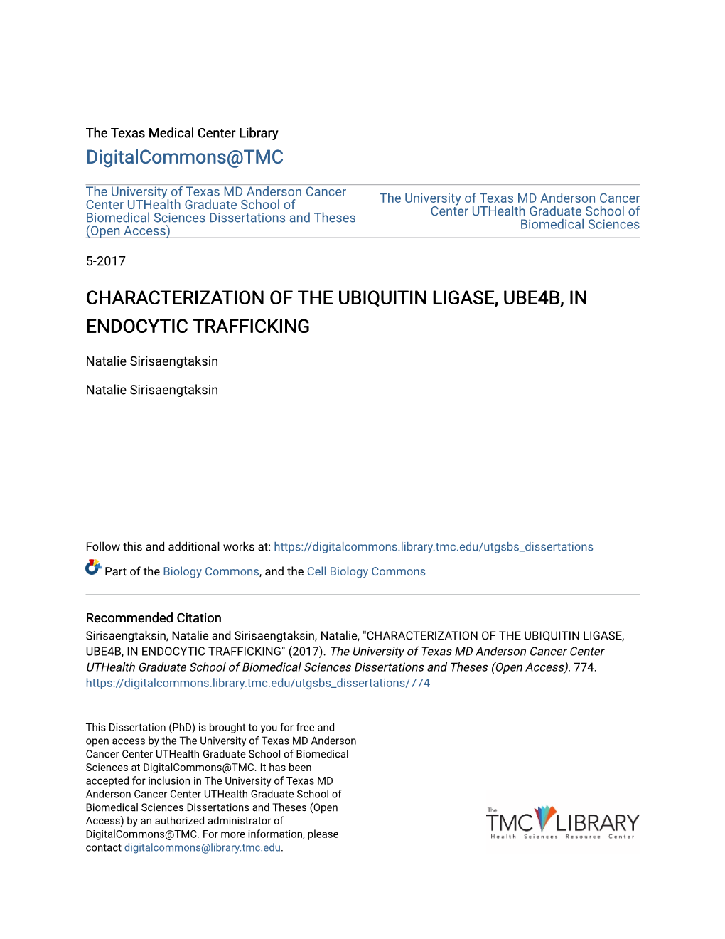 Characterization of the Ubiquitin Ligase, Ube4b, in Endocytic Trafficking