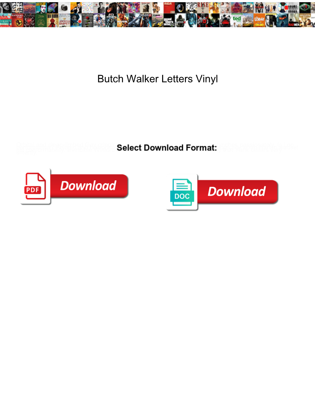 Butch Walker Letters Vinyl