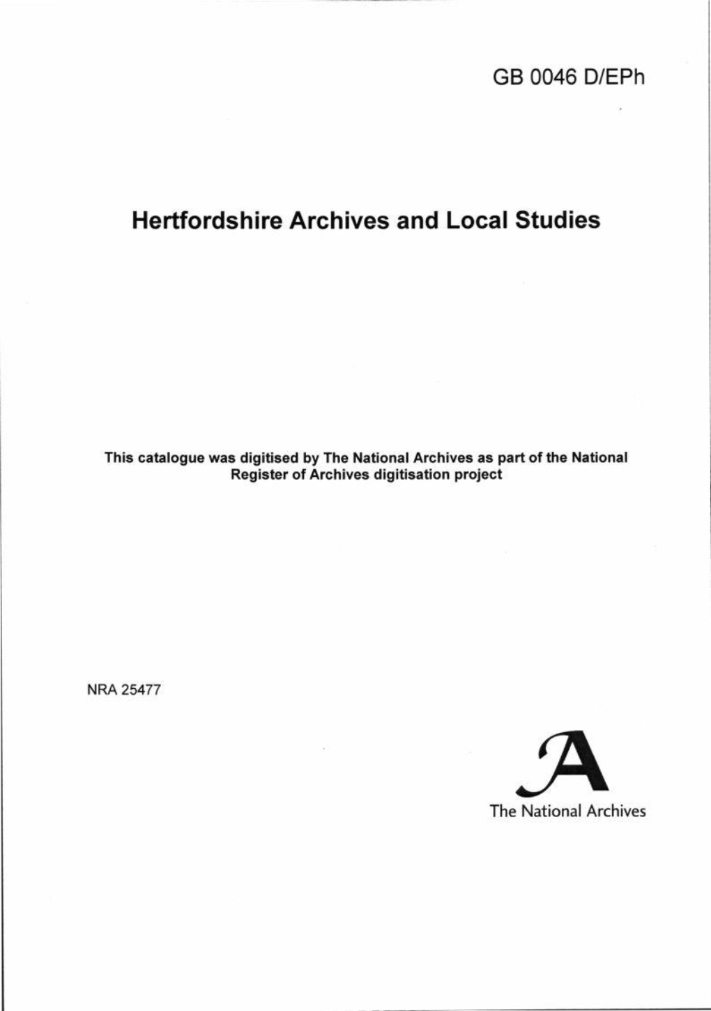 Hertfordshire Archives and Local Studies