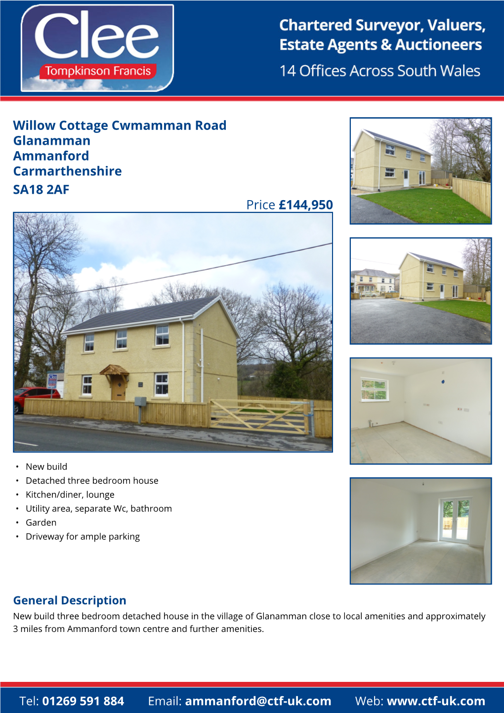 Willow Cottage Cwmamman Road Glanamman Ammanford Carmarthenshire SA18 2AF Price £144,950