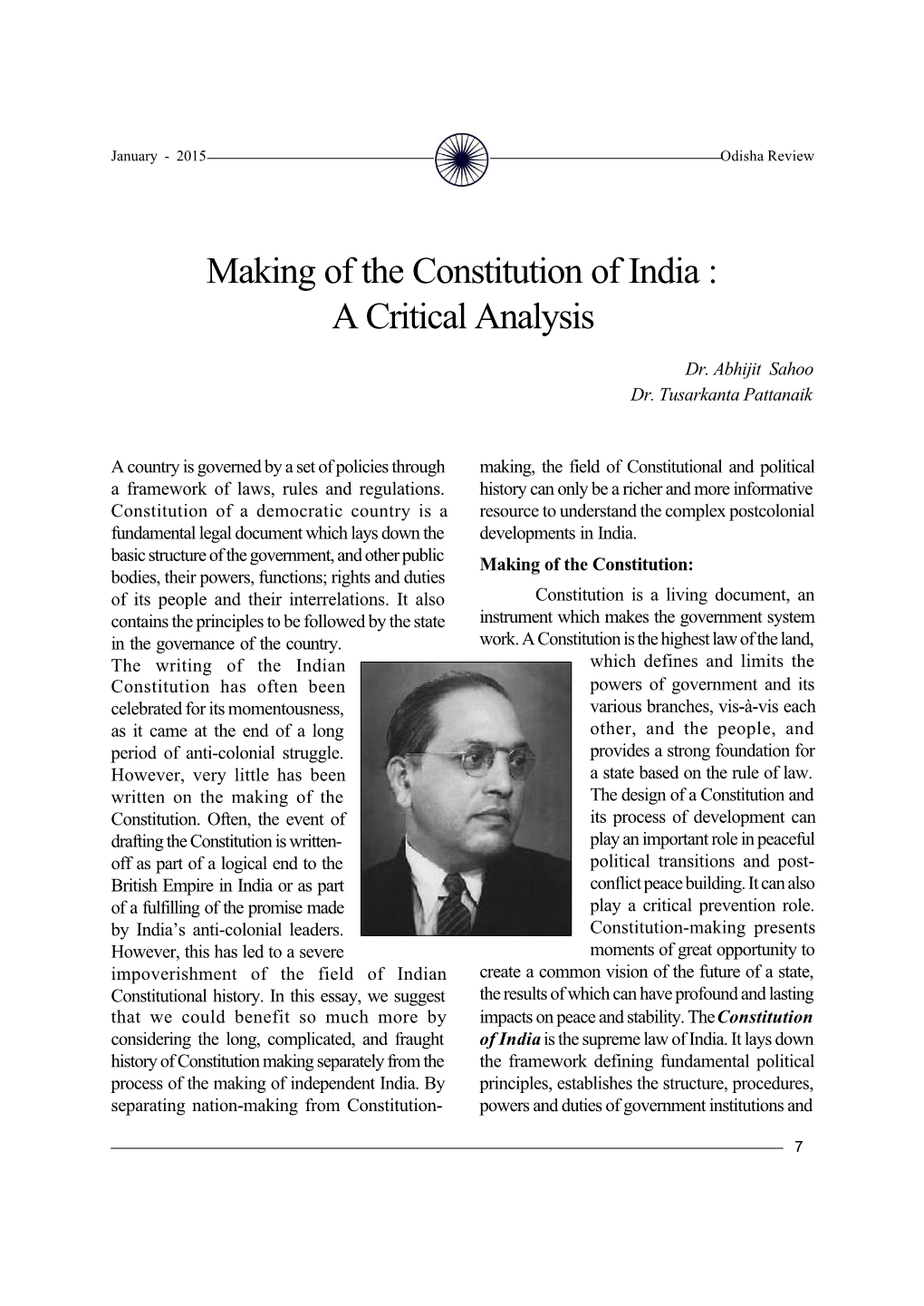 Making of the Constitution of India : a Critical Analysis