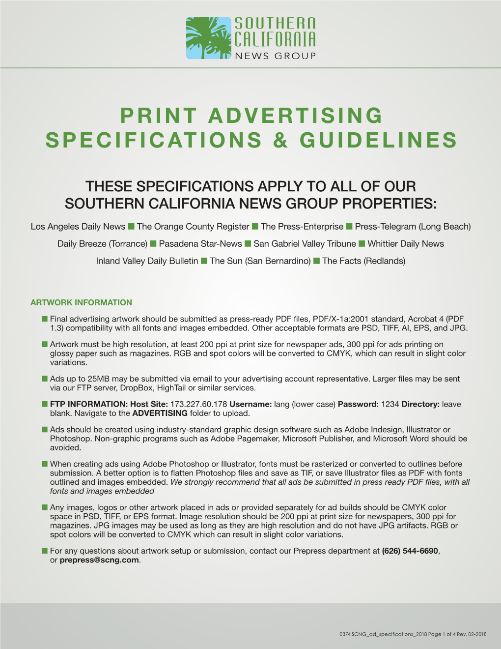 Print Advertising Specifications & Guidelines