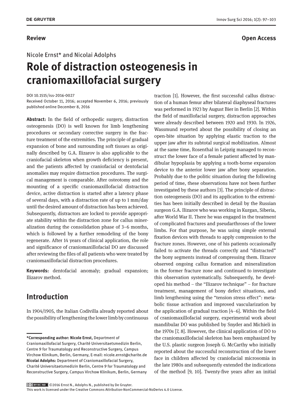 Role of Distraction Osteogenesis in Craniomaxillofacial Surgery
