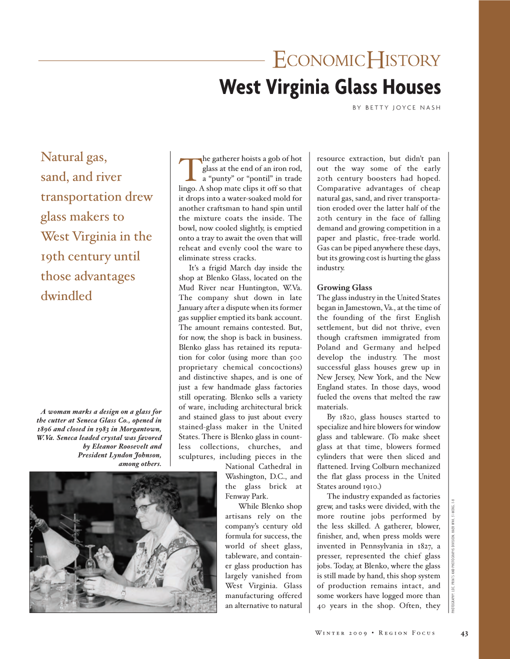 Economic History: West Virginia Glass Houses