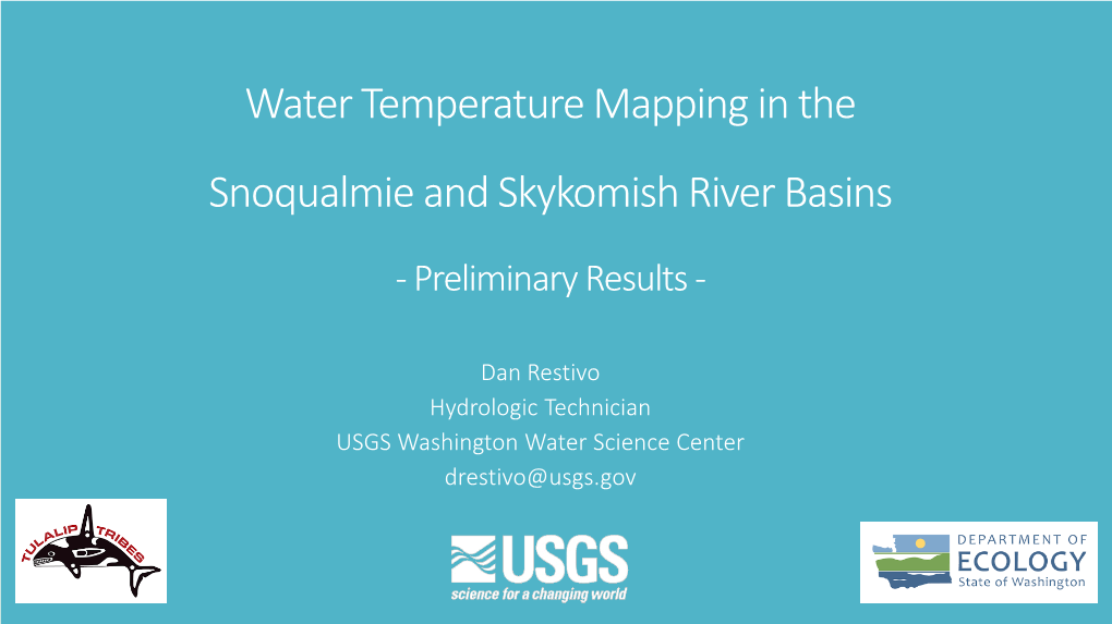 Water Temperature Mapping Snoqualmie and Skykomish River Basins