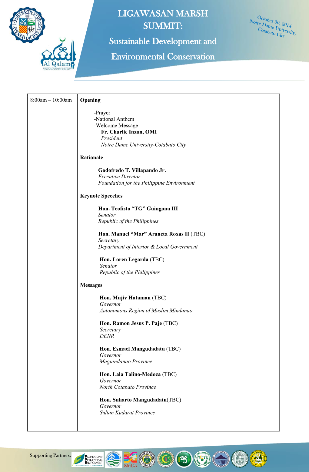 Ligawasan-Summit-Program