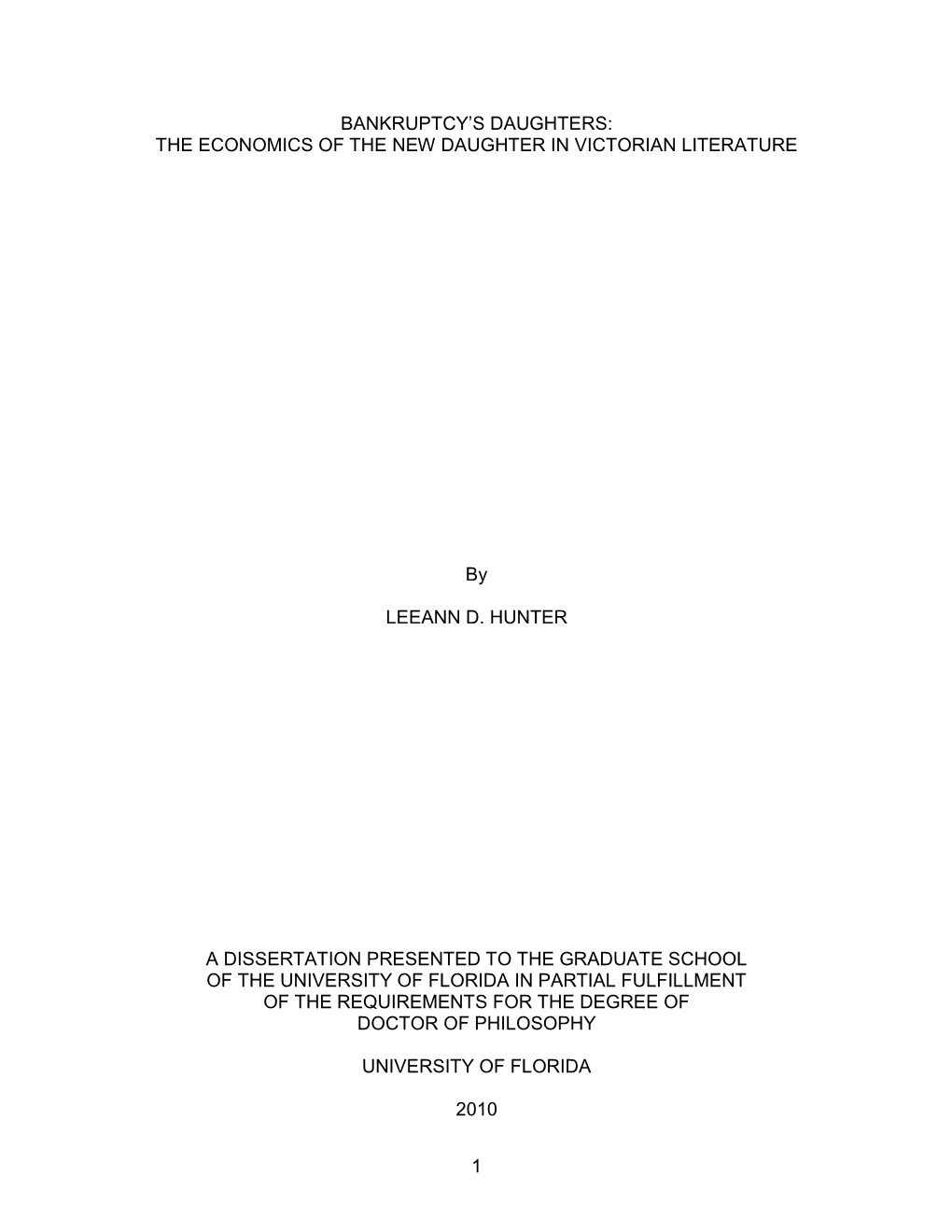 University of Florida Thesis Or Dissertation Formatting