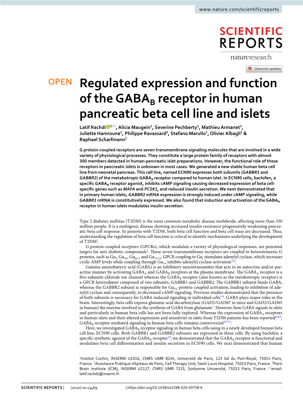 Regulated Expression and Function of the GABAB Receptor in Human