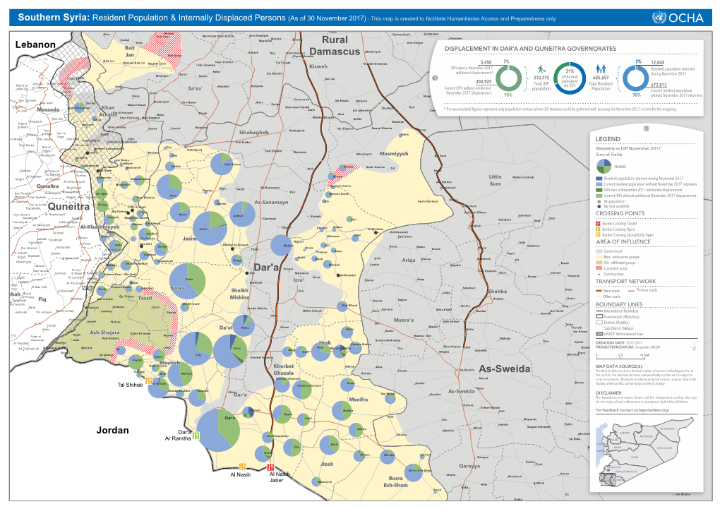 POP 01 OJ Southern Syria Population and Idps November 2017 A3 171212