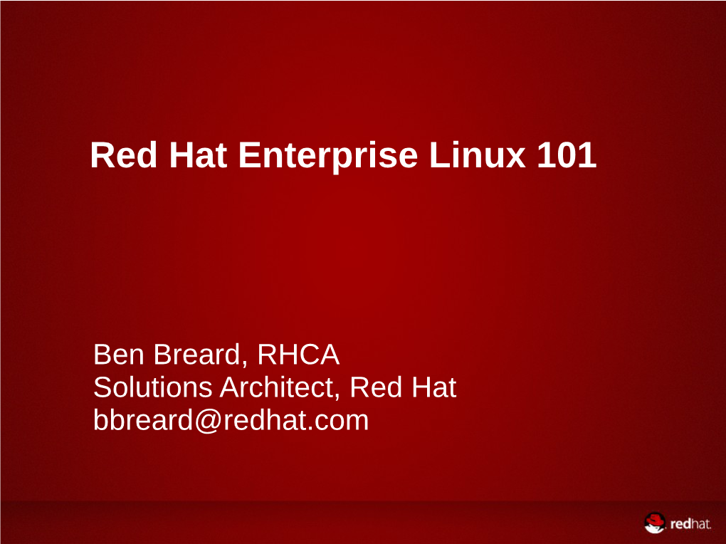 Red Hat Enterprise Linux 101