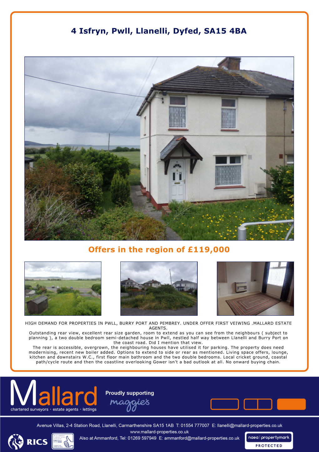 Isfryn, Pwll, Llanelli, Dyfed, SA15 4BA