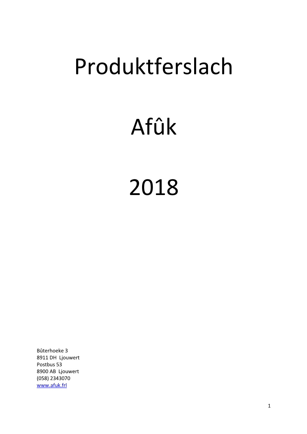 Produktferslach Afûk 2018