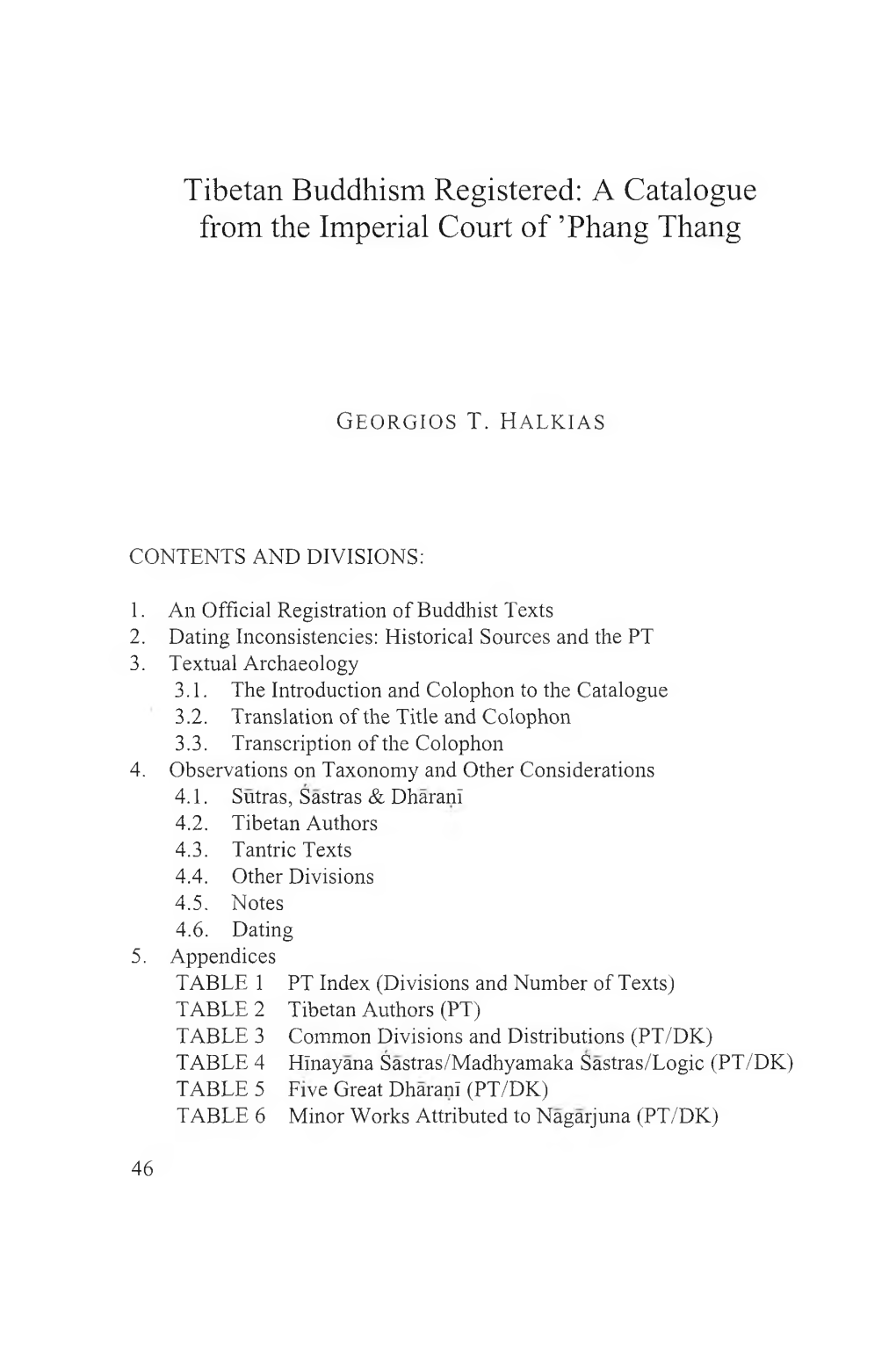 Tibetan Buddhism Registered: a Catalogue from the Imperial Court of ’Phang Thang