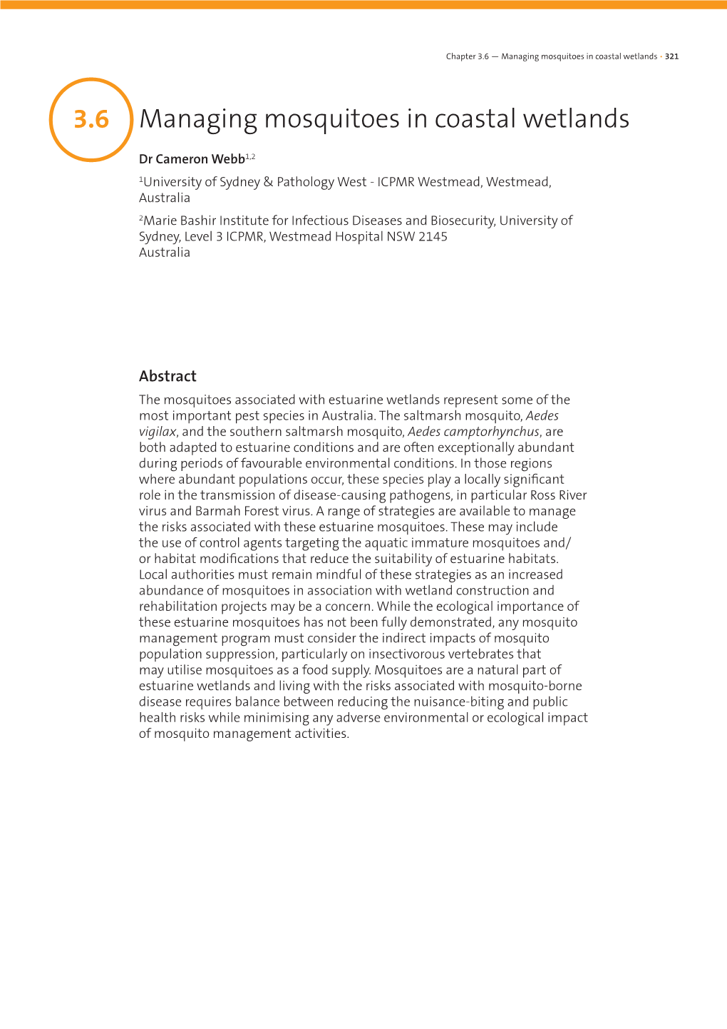 3.06 Managing Mosquitoes in Coastal Wetlands