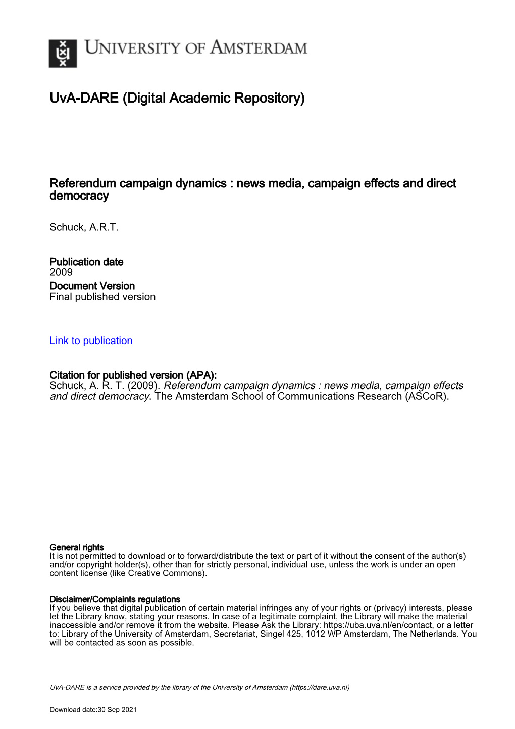 Thesis and Political Disaffection Hypothesis and Explaining General Approval of Public Referendums 38