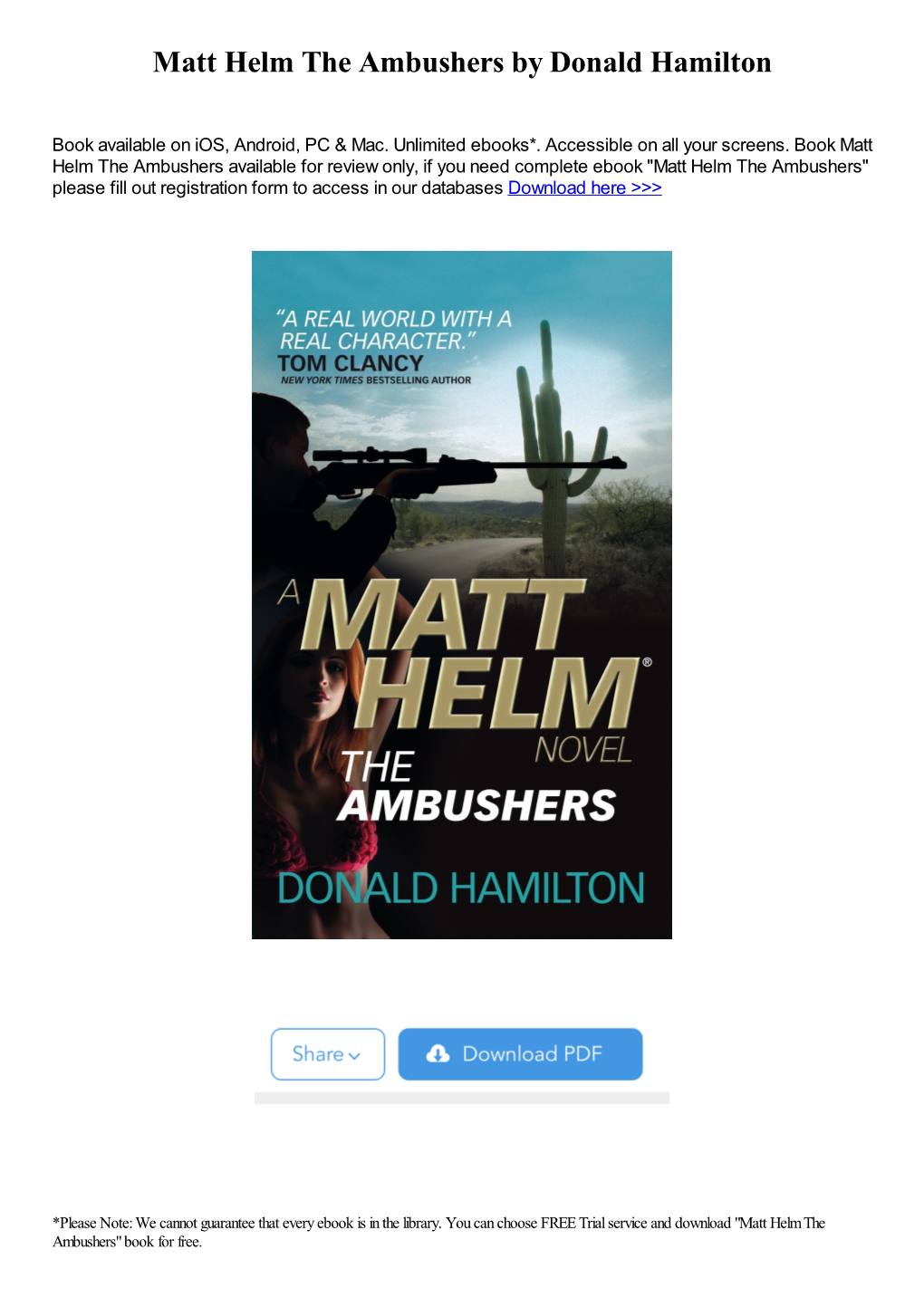 Matt Helm the Ambushers by Donald Hamilton