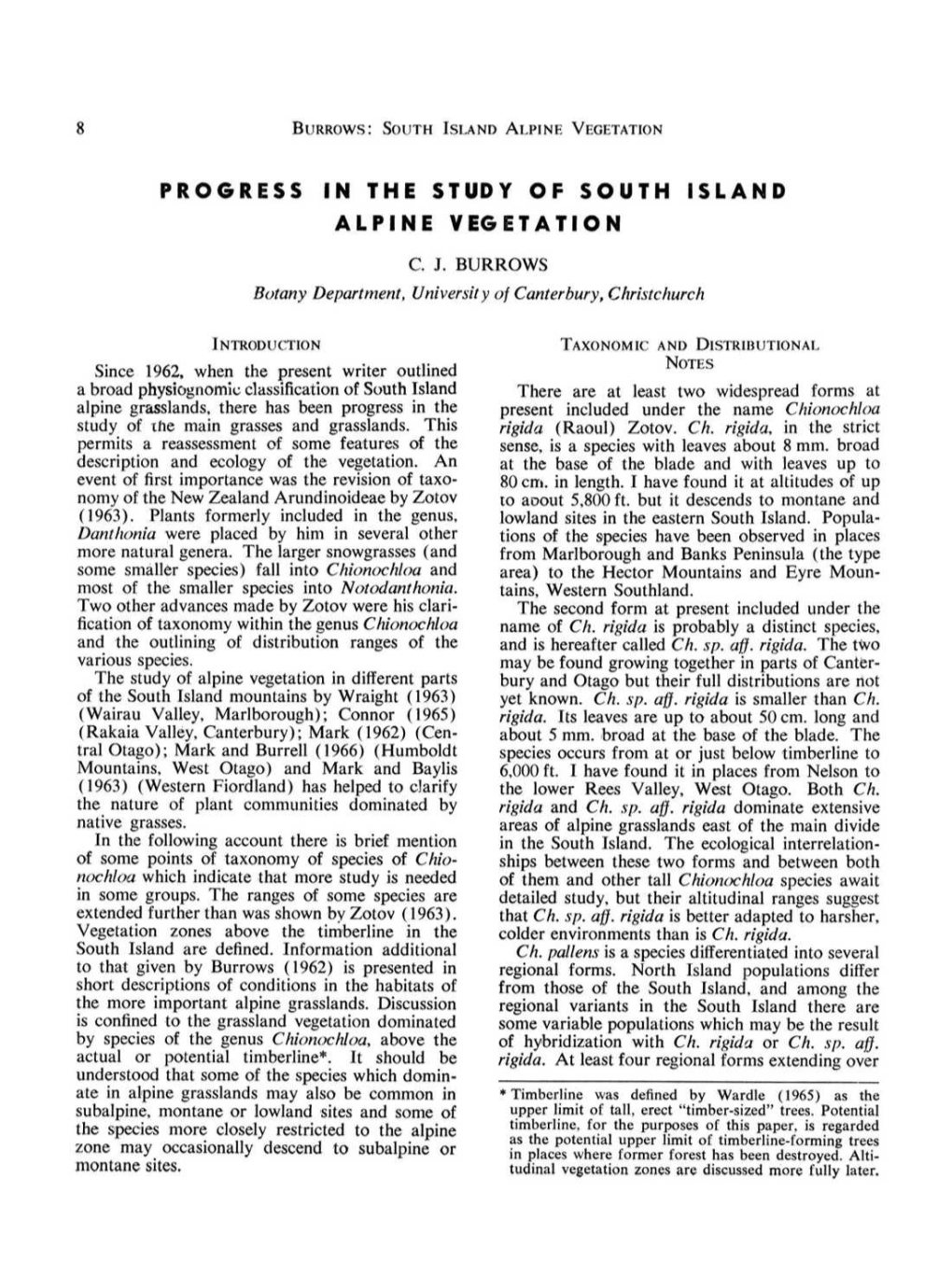 Progress in the Study of South Island Alp I N E V Eg Eta T Ion