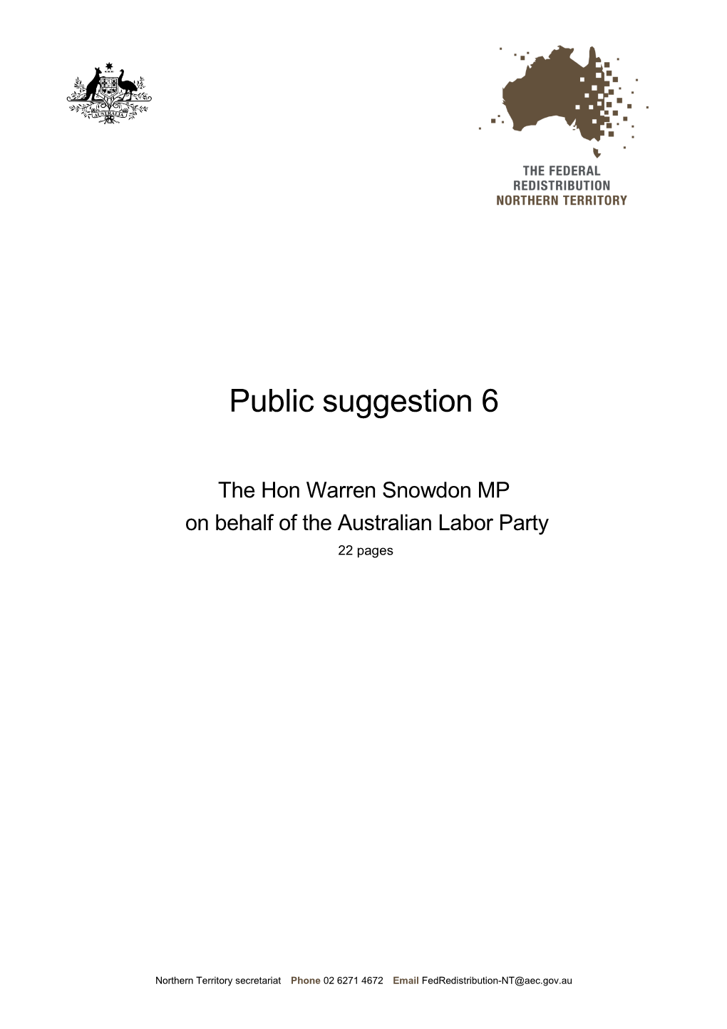 Public Suggestion 6