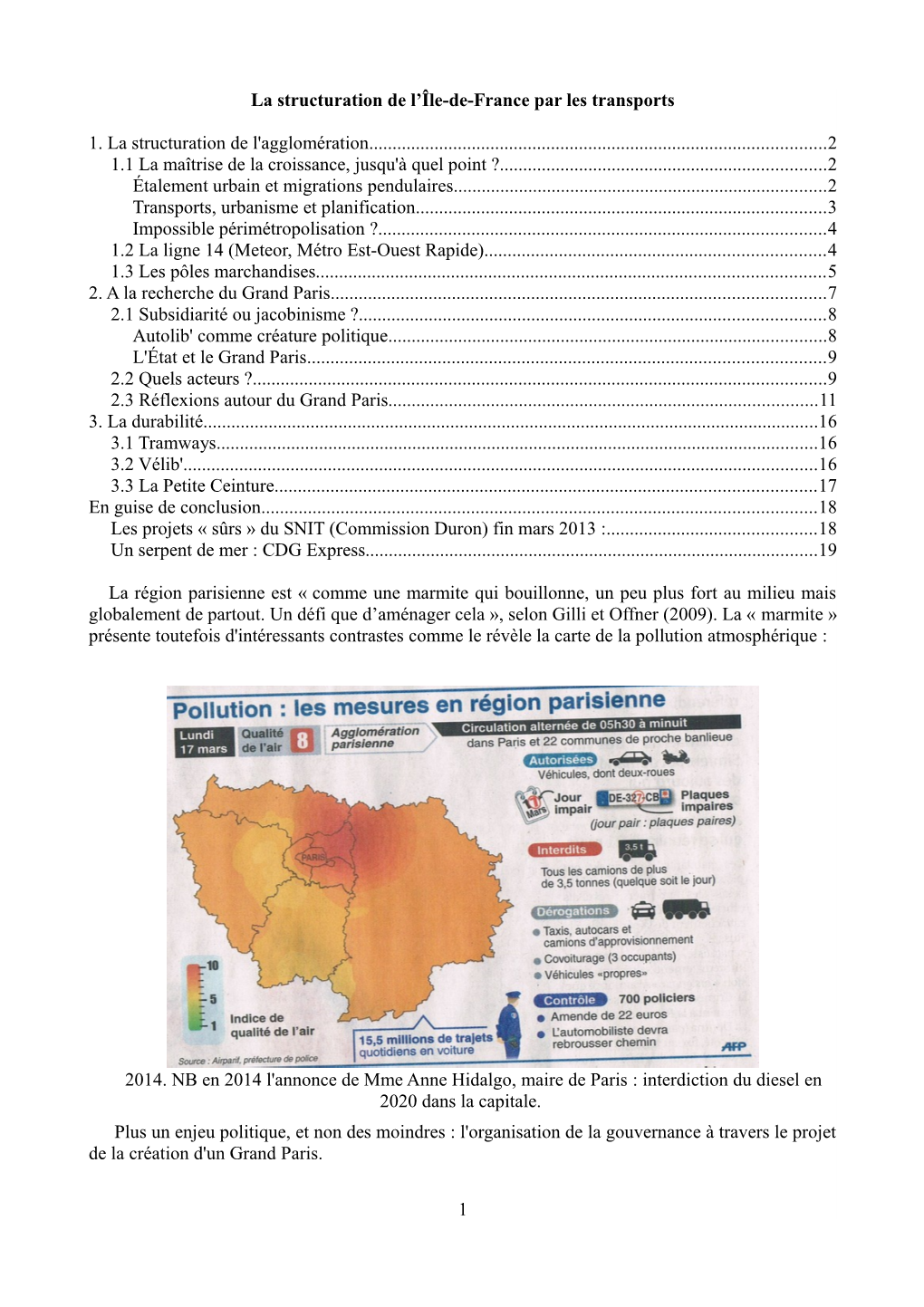 La Structuration De L'île-De-France Par Les Transports 1. La Structuration De