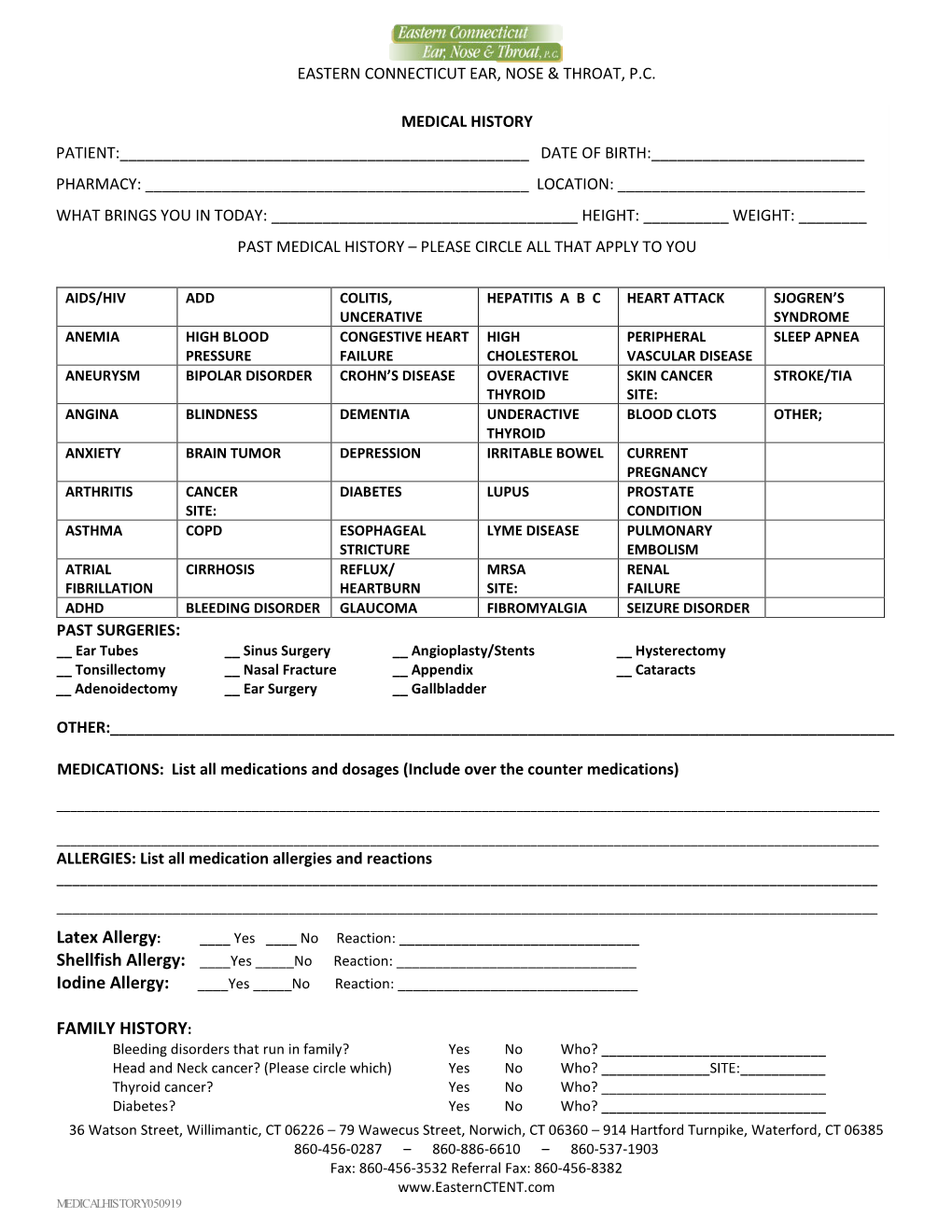 Iodine Allergy: FAMILY HISTORY