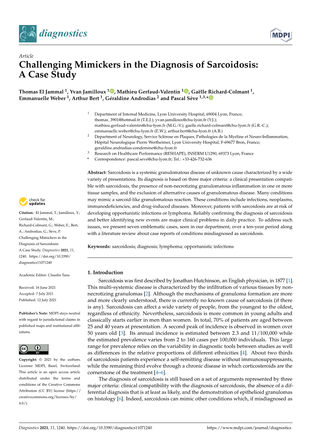 Challenging Mimickers in the Diagnosis of Sarcoidosis: a Case Study