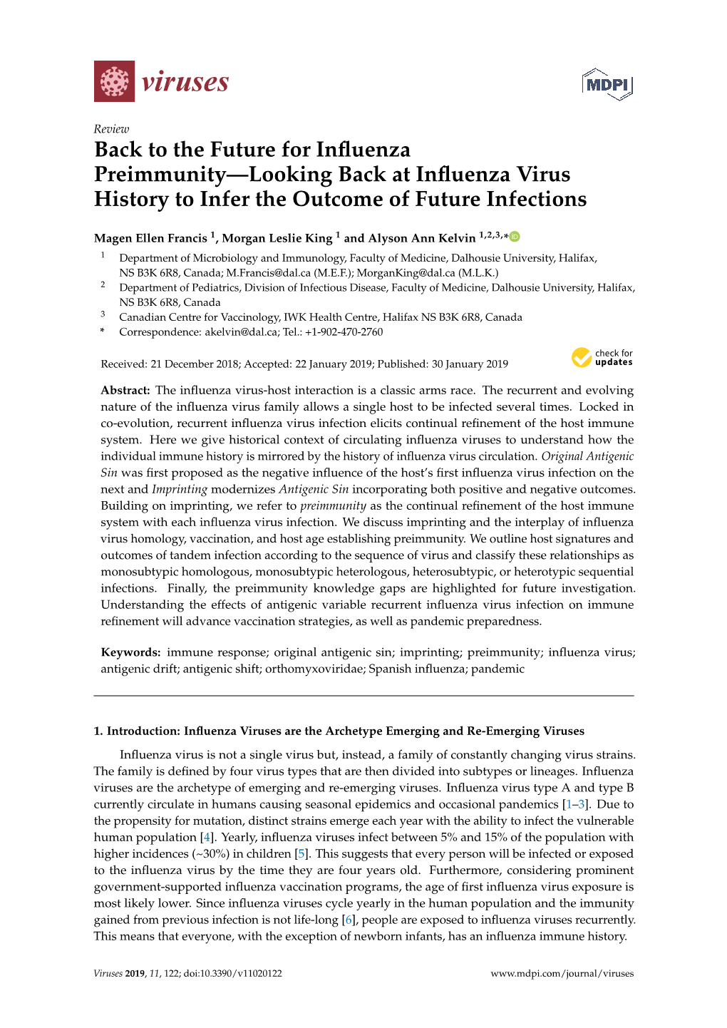 The Future for Influenza Preimmunity—Looking Back at Influenza Virus