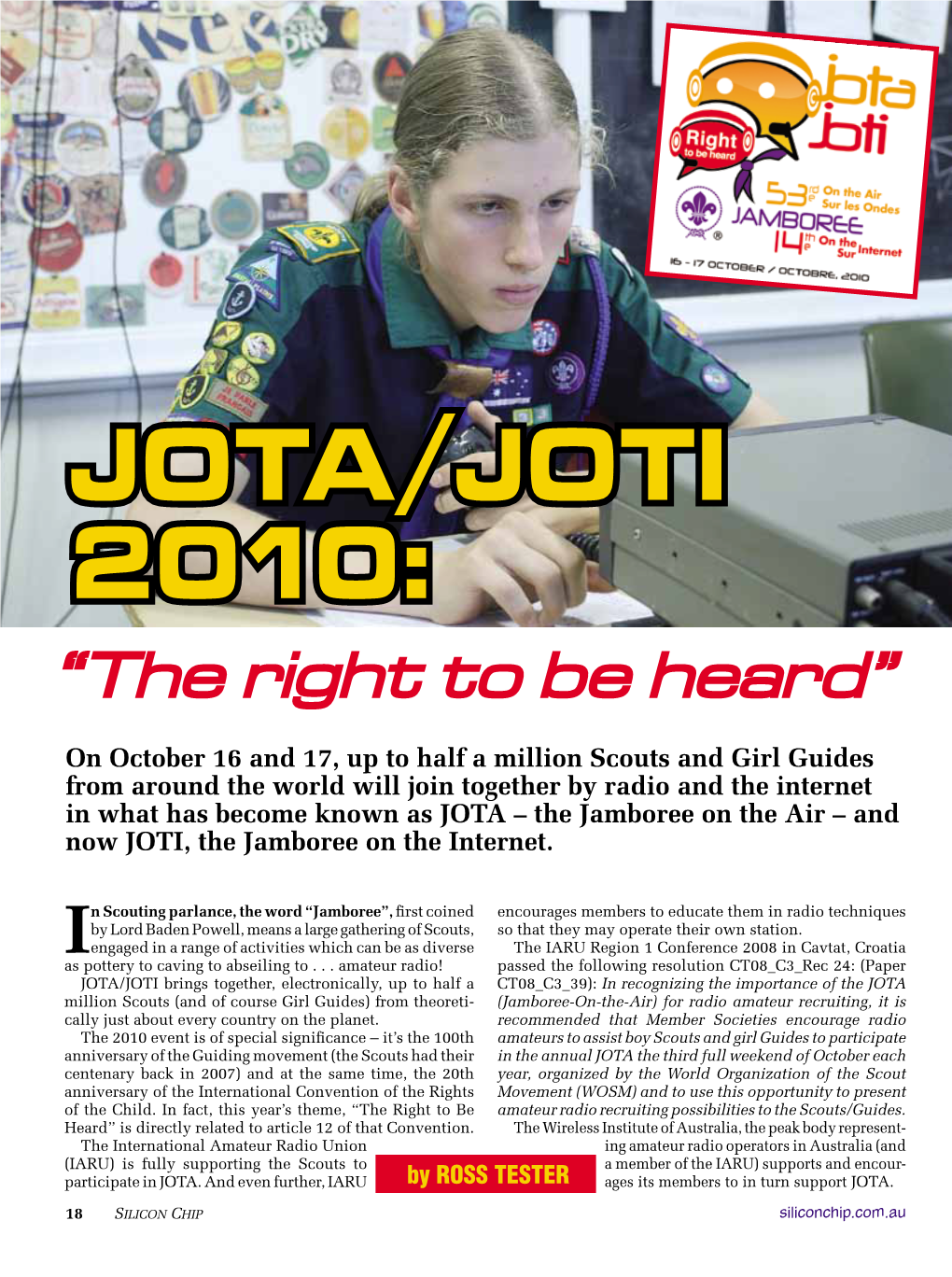 JOTA/JOTI 2010: “The Right to Be Heard”