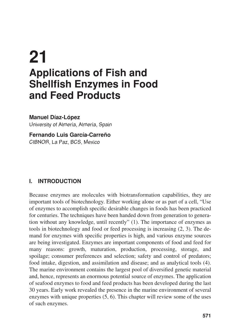 Applications of Fish and Shellfish Enzymes in Food and Feed Products