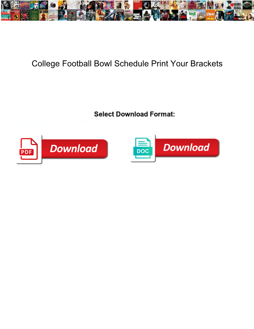 College Football Bowl Schedule Print Your Brackets