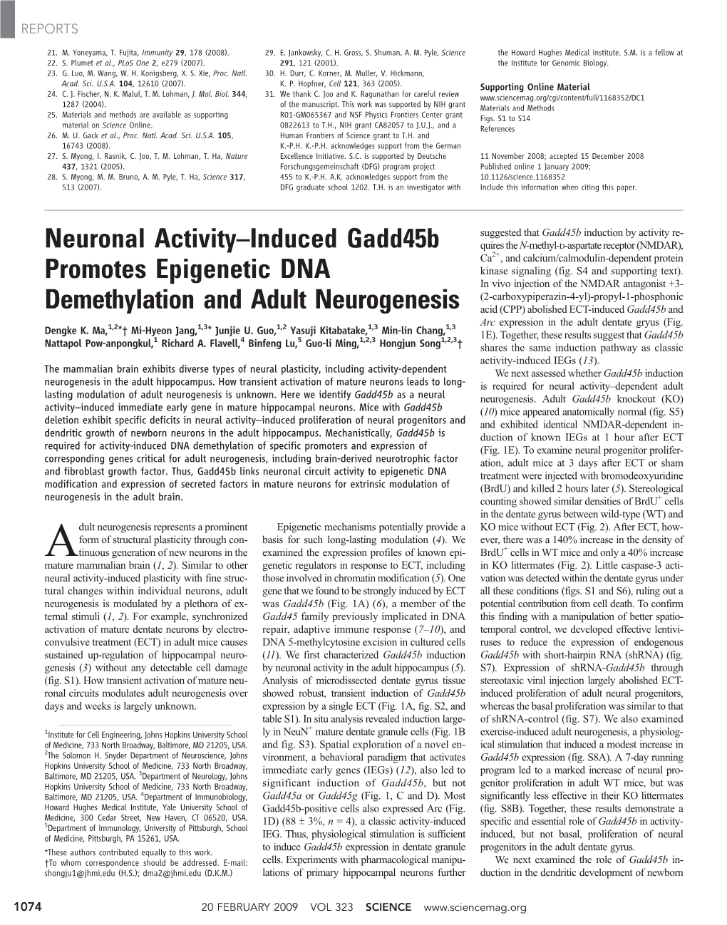 Neuronal Activity–Induced Gadd45b Promotes Epigenetic DNA