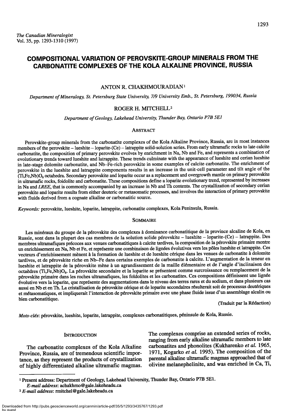 Compositional Variation of Perovskite.Group Minerals