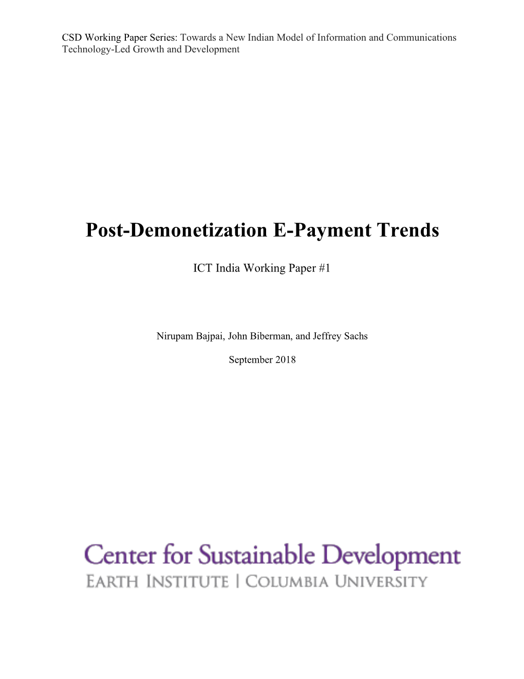 Post-Demonetization E-Payment Trends